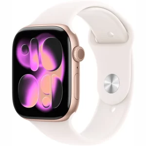Apple Watch Series 11 42 мм Розовое золото, спортивный ремешок светло-розового цвета