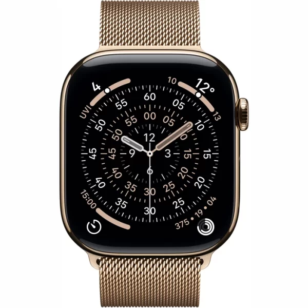 Apple Watch Series 11 42 мм Золотой Титан, миланская петля золотого цвета — изображение 2