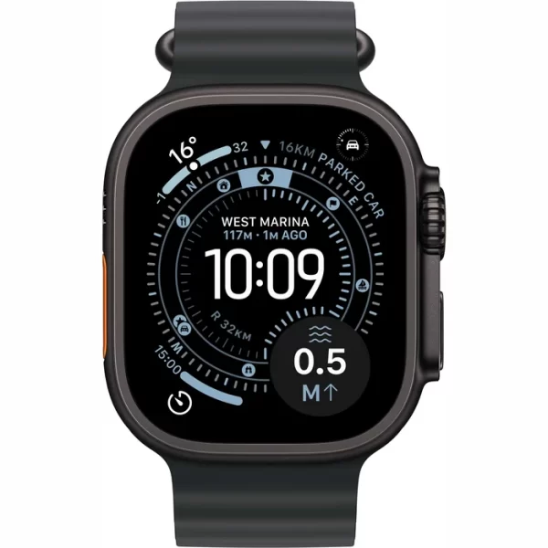 Apple Watch Ultra 3 LTE 49MM (Черный титановый корпус, черный ремешок из эластомера) — изображение 2
