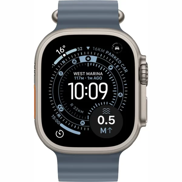 Apple Watch Ultra 3 LTE 49MM (Титановый корпус, синий ремешок из эластомера) — изображение 2