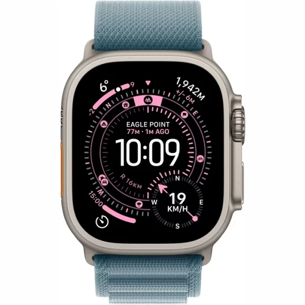 Apple Watch Ultra 3 LTE 49MM (Титановый корпус, светло-голубой нейлоновый ремешок) — изображение 2