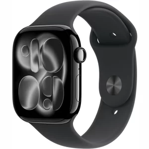 Apple Watch Series 11 42 мм Чёрный, спортивный ремешок чёрного цвета