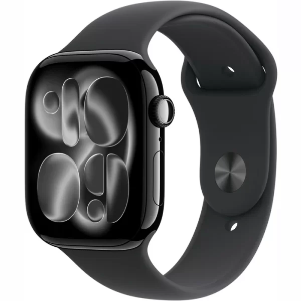 Apple Watch Series 11 46 мм Чёрный, спортивный ремешок чёрного цвета