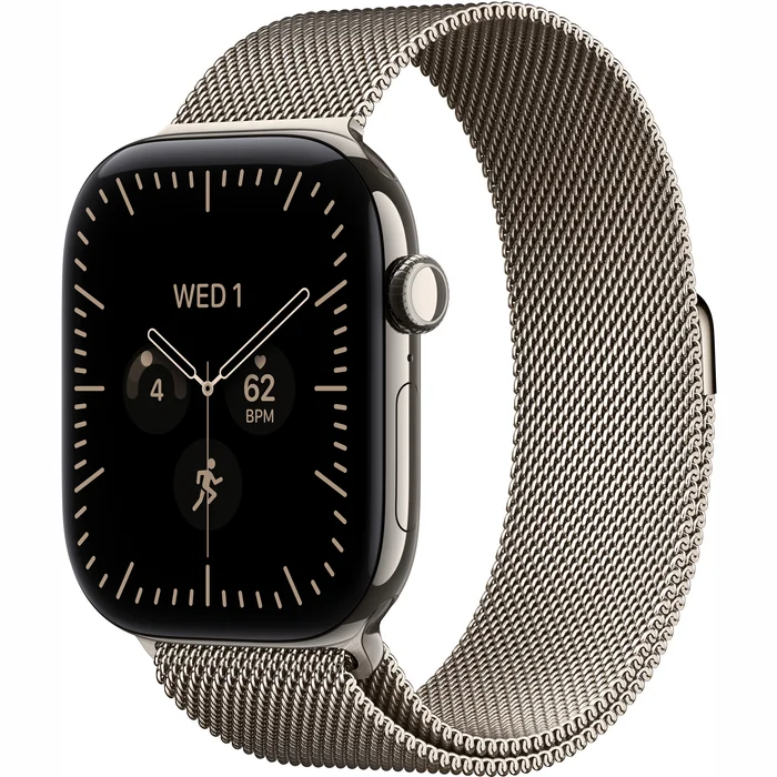 Apple Watch Series 12 42 мм (корпус - натуральный титан, ремешок Milanese Loop натуральный)
