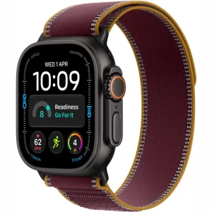 Apple Watch Ultra 4 LTE 49MM (Черный титановый корпус, ремешок Trail Loop бургунди)
